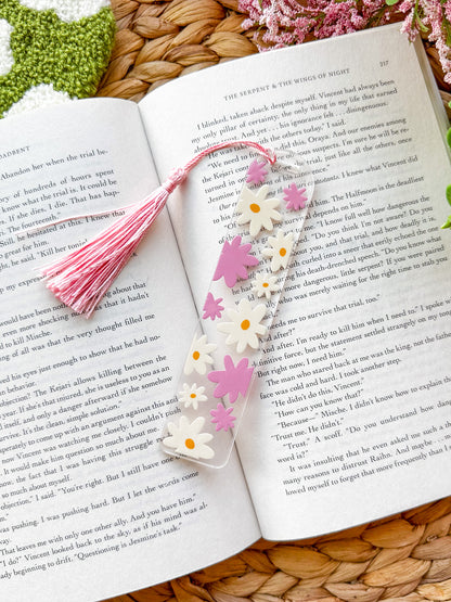 Pink Daisies Acrylic Bookmark