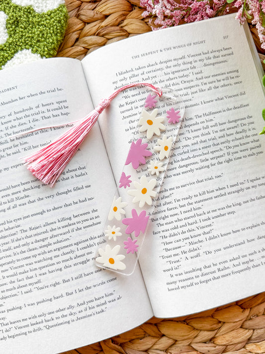 Pink Daisies Acrylic Bookmark