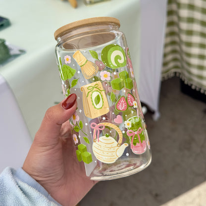 Matcha Girl Glass Cup