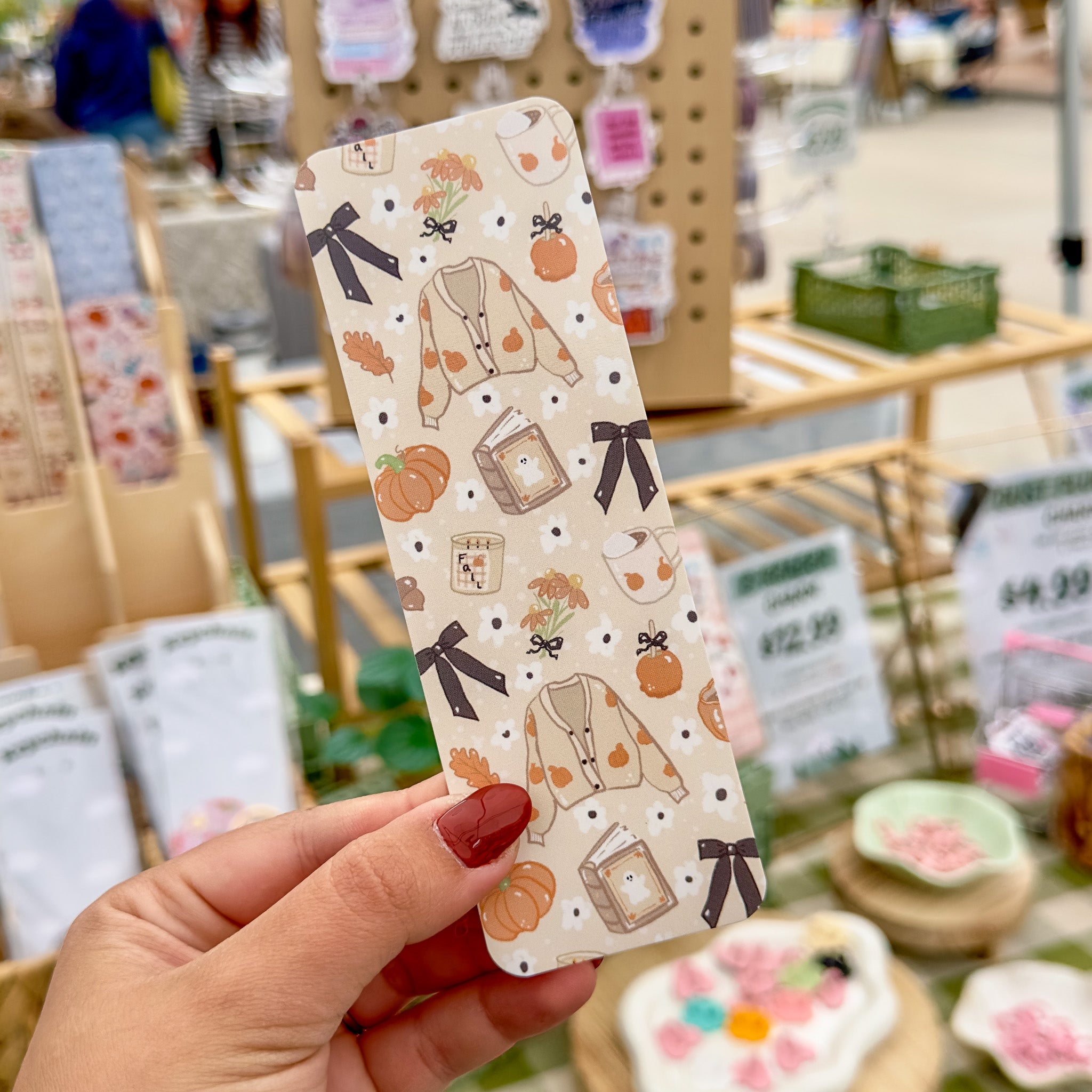 Cozy Fall Pattern Paper Bookmark