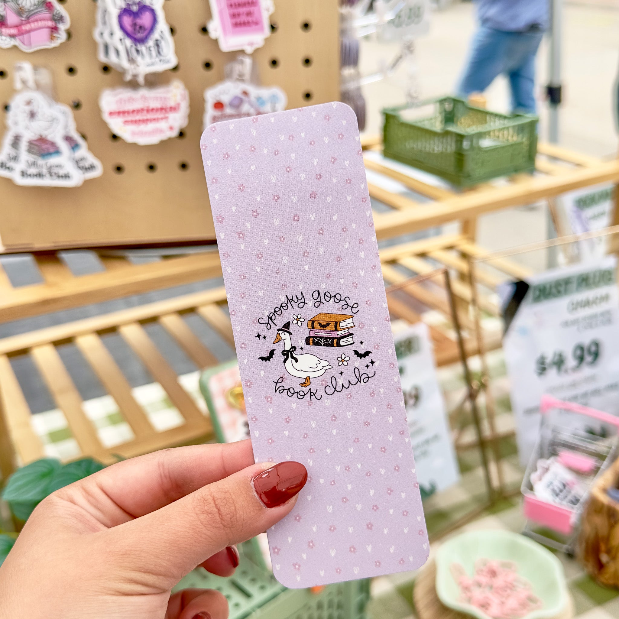 Spooky Goose Book Club Paper Bookmark
