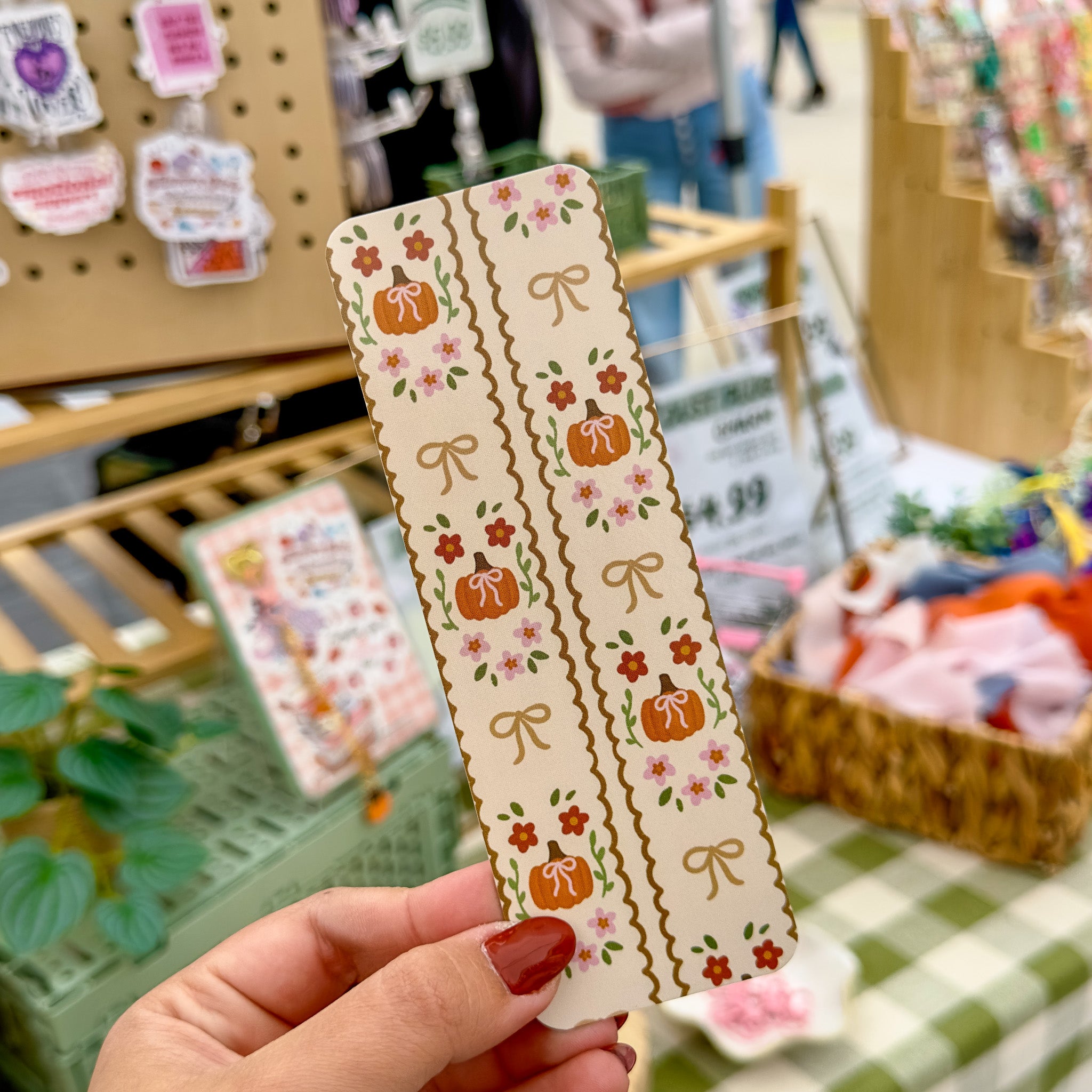 Fall Floral Paper Bookmark