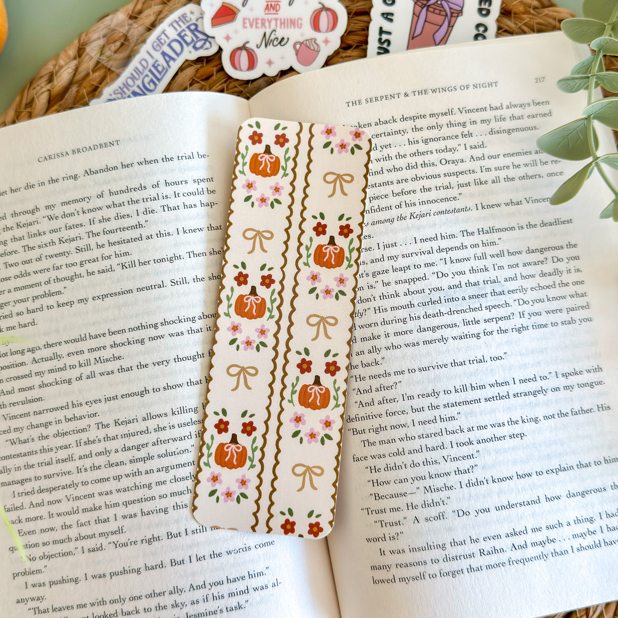 Fall Floral Paper Bookmark