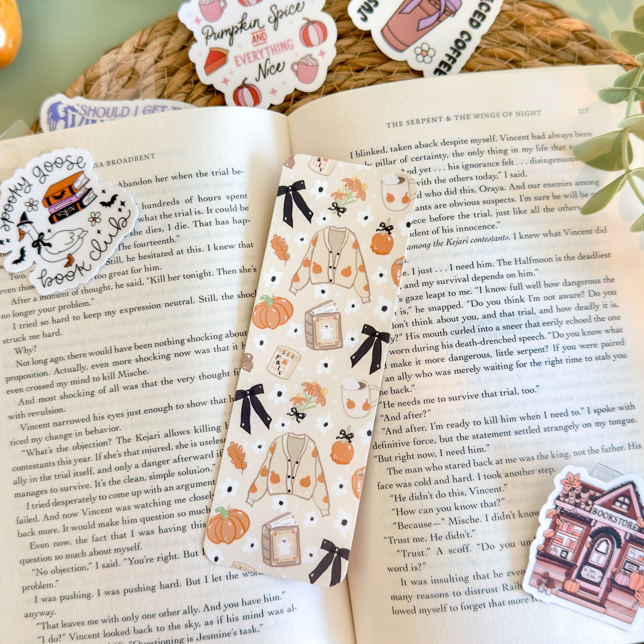 Cozy Fall Pattern Paper Bookmark