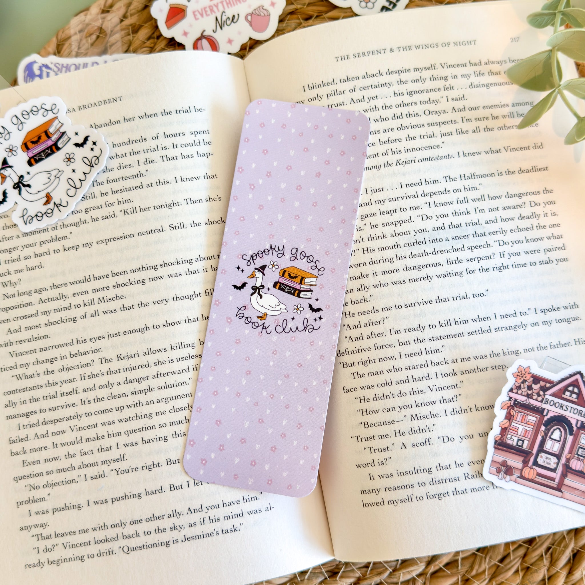 Spooky Goose Book Club Paper Bookmark