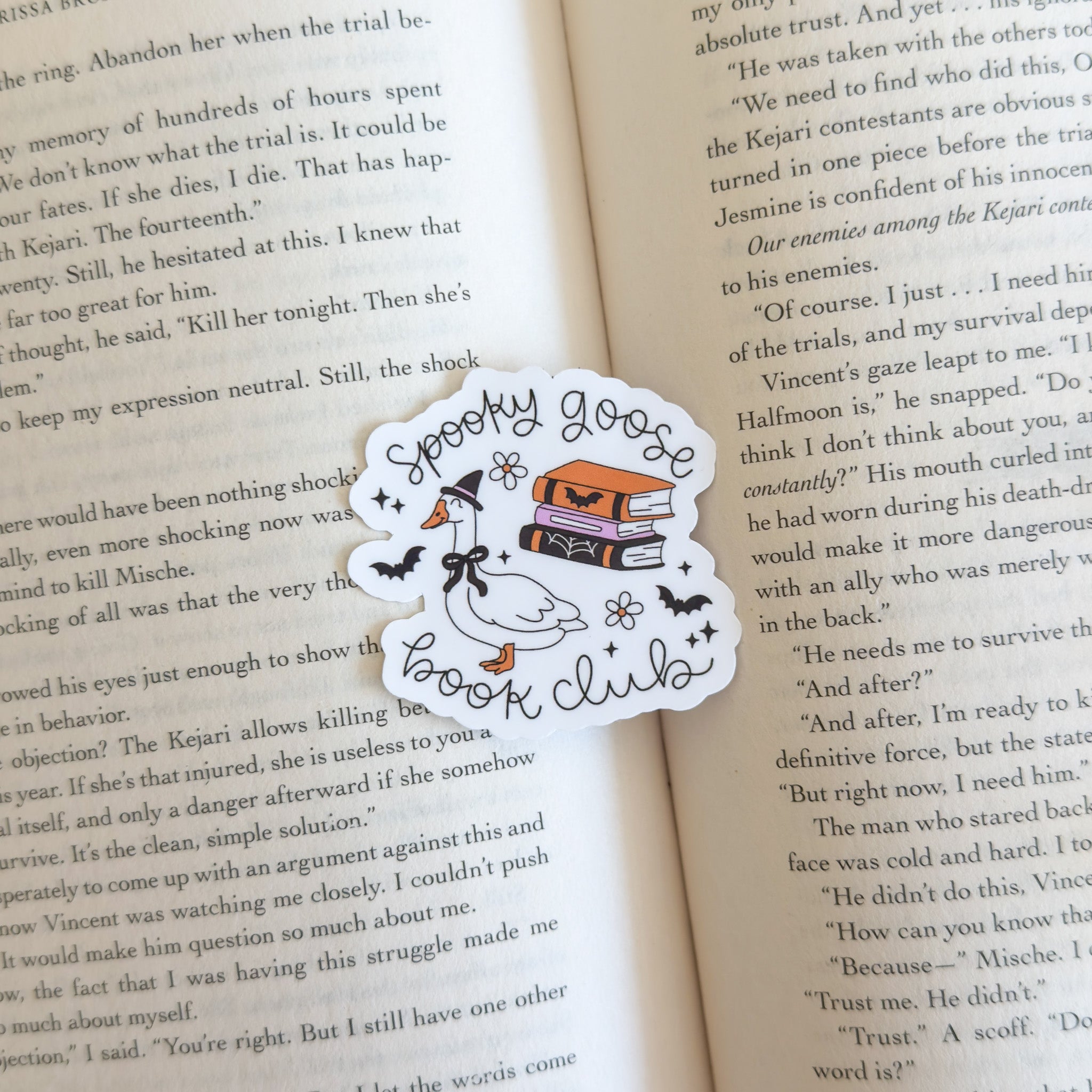 Spooky Goose Book Club Sticker