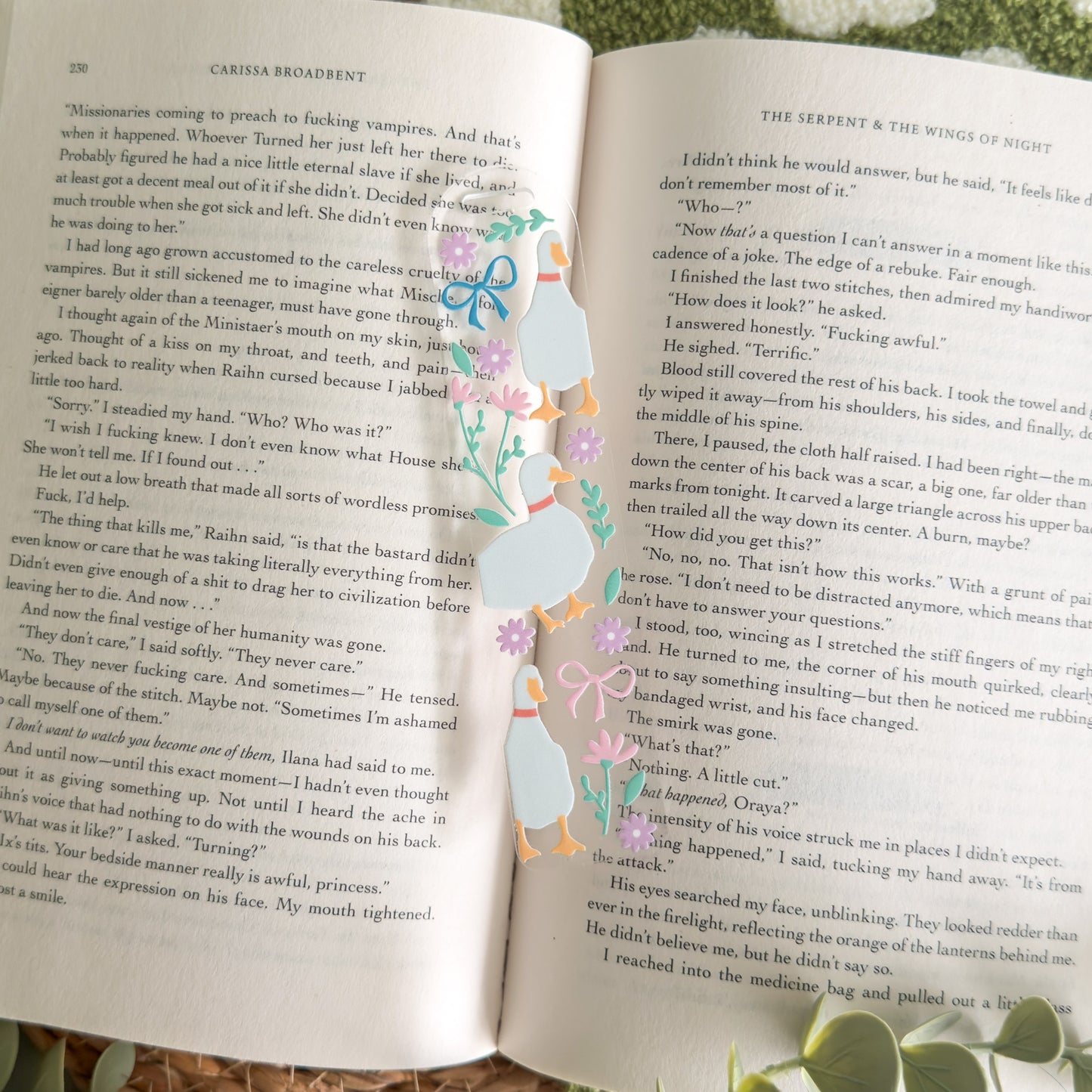 Geese and Flowers Acrylic Bookmark