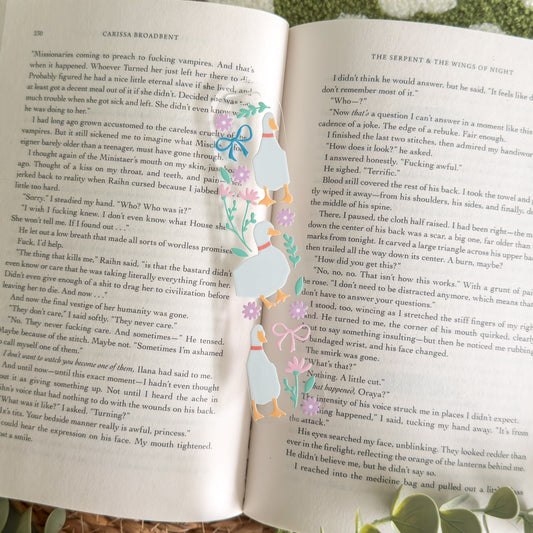 Geese and Flowers Acrylic Bookmark