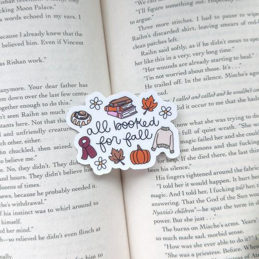 All Booked for Fall Sticker