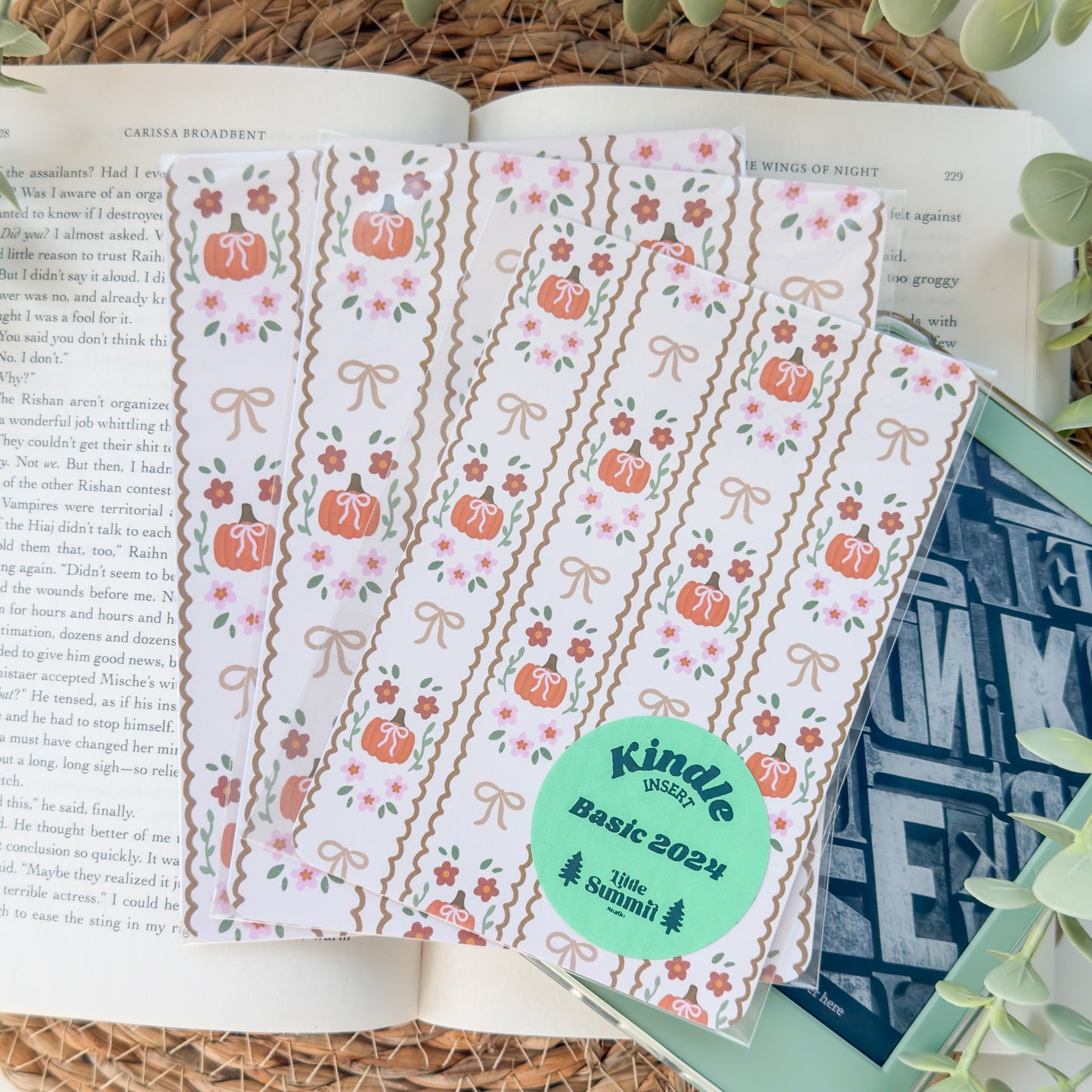 Pumpkin Fall Kindle Insert