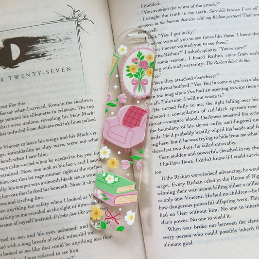 Cozy Reading Time Acrylic Bookmark