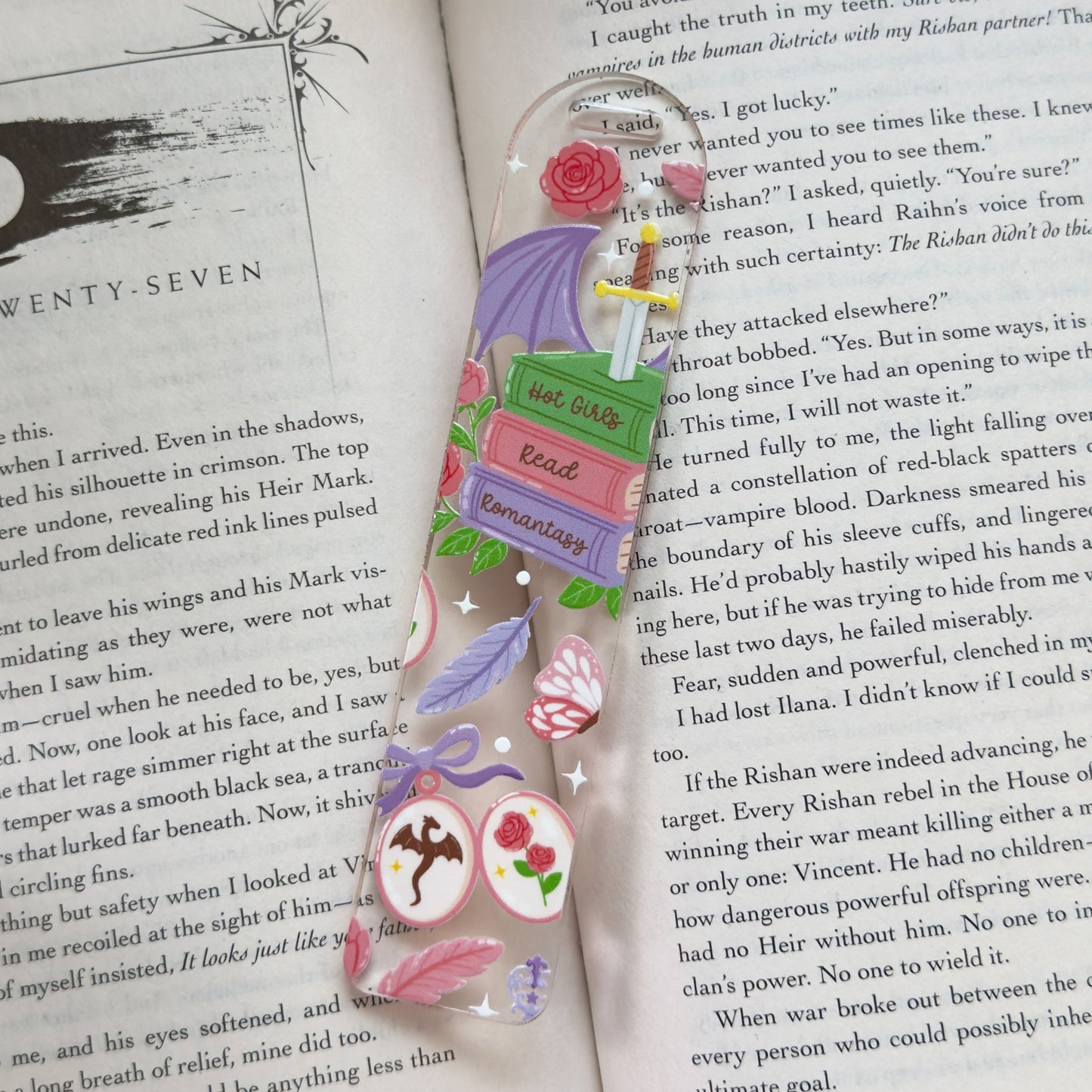 Romantasy Book Lover Acrylic Bookmark
