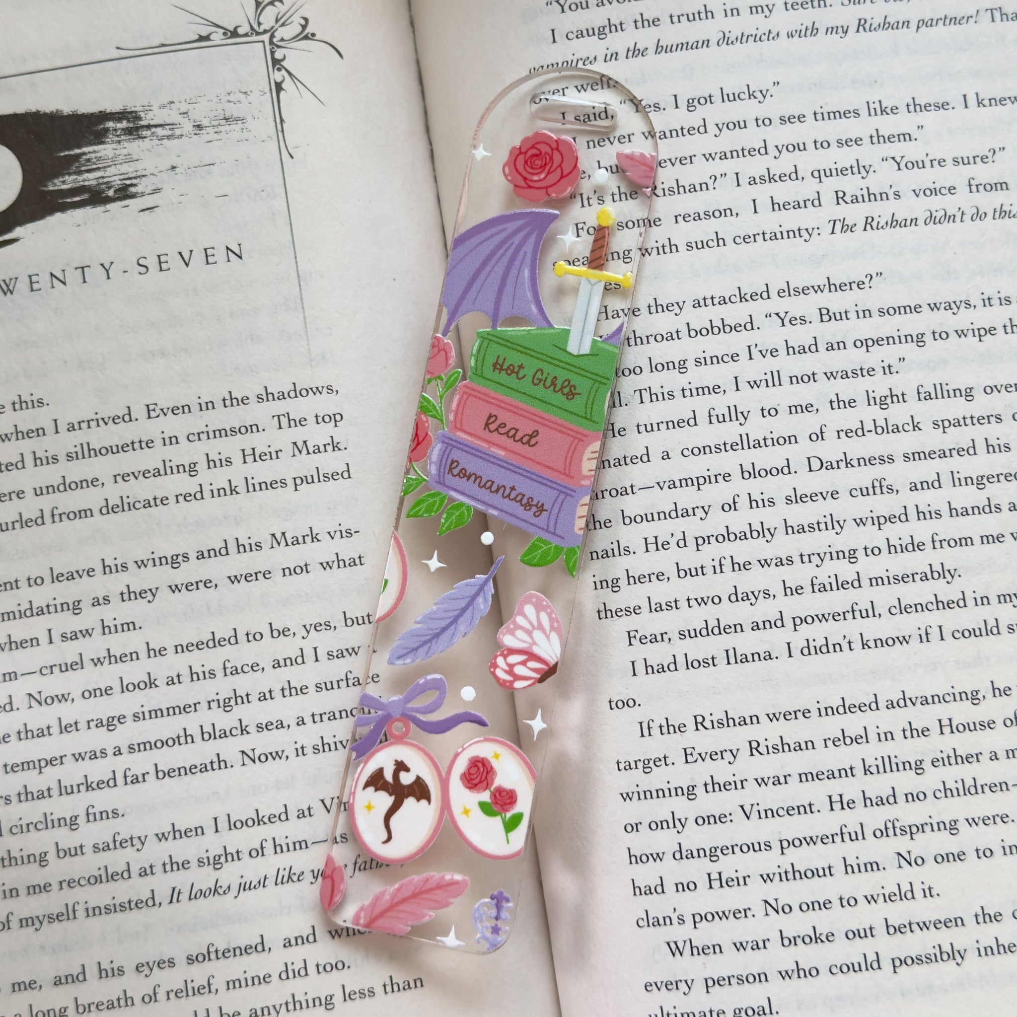 Romantasy Book Lover Acrylic Bookmark