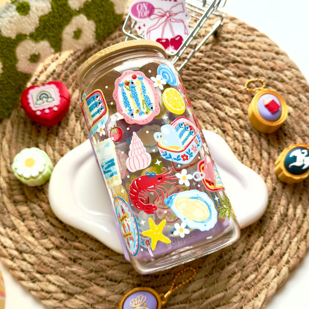 Sardines Aesthetic Glass Cup