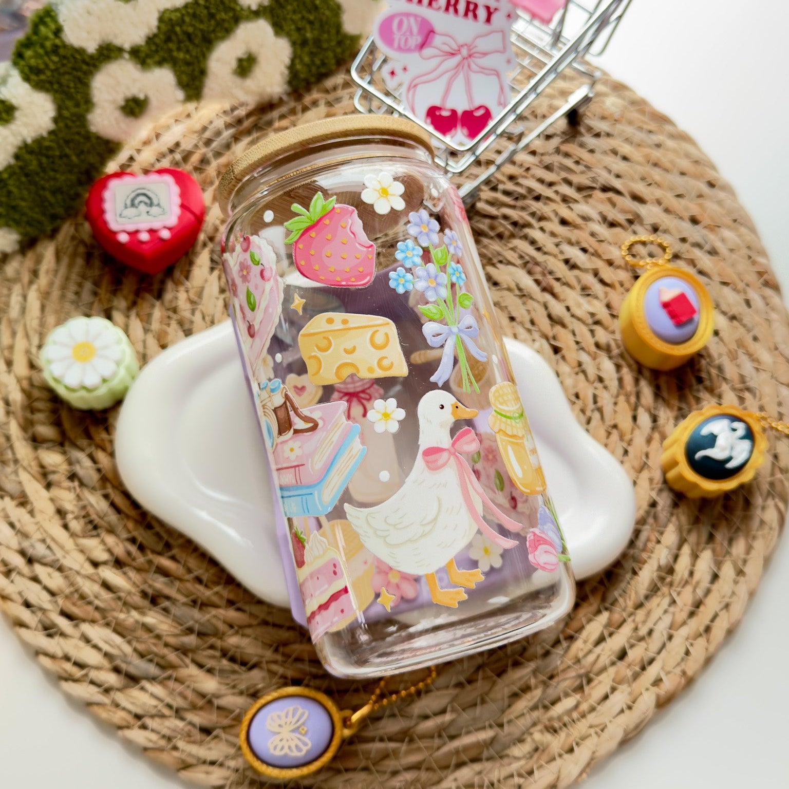 Spring Picnic Glass Cup