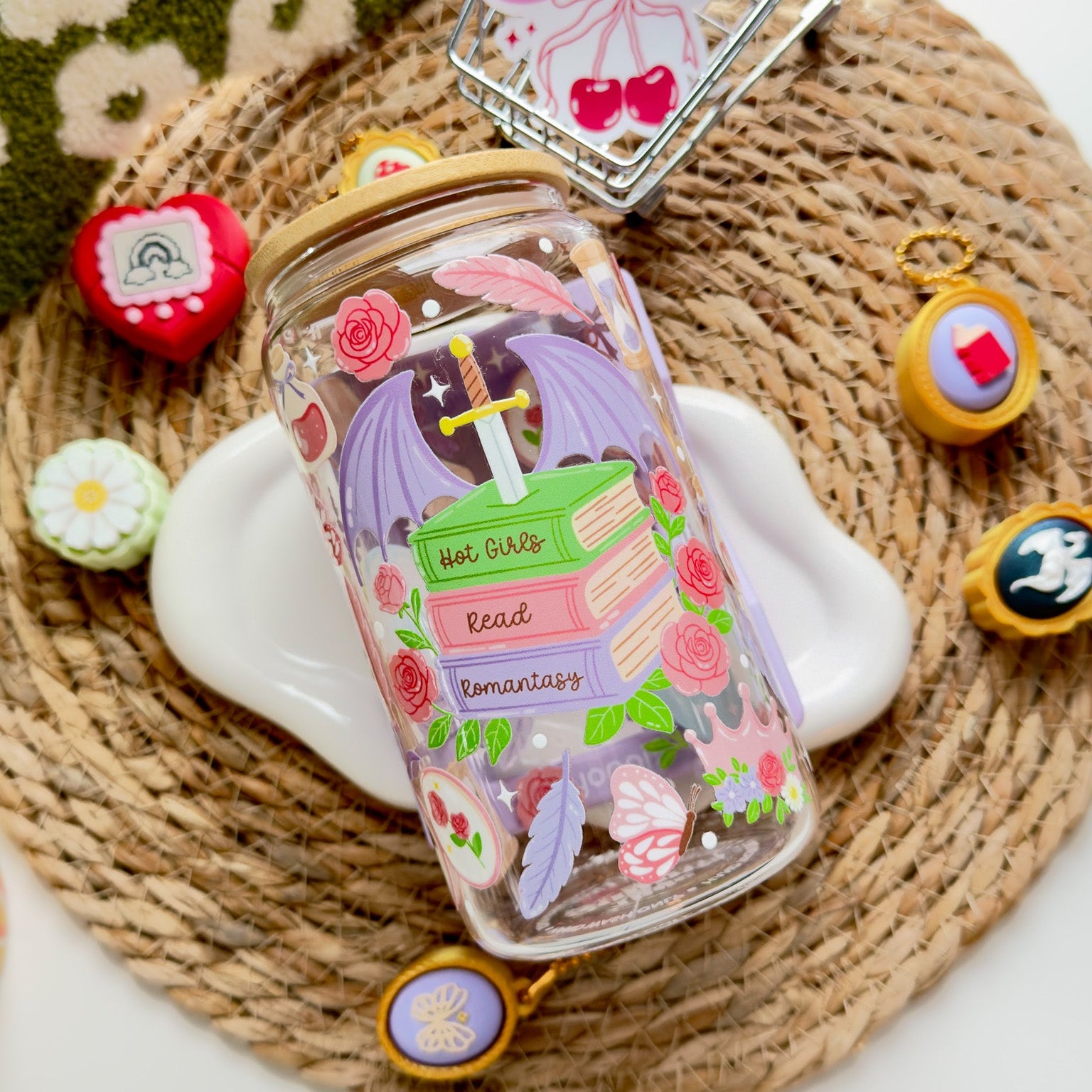 Romantasy Book Lover Glass Cup