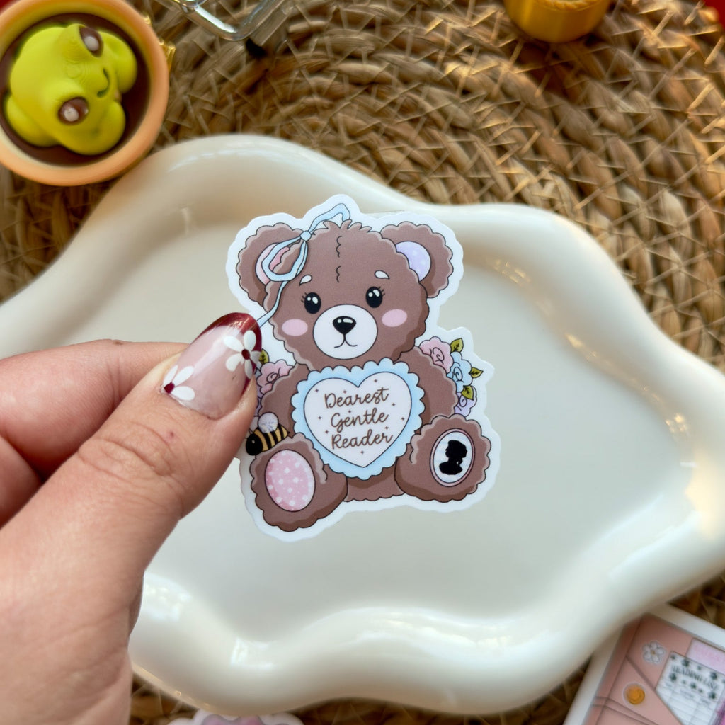 Dearest Gentle Reader Bear Sticker
