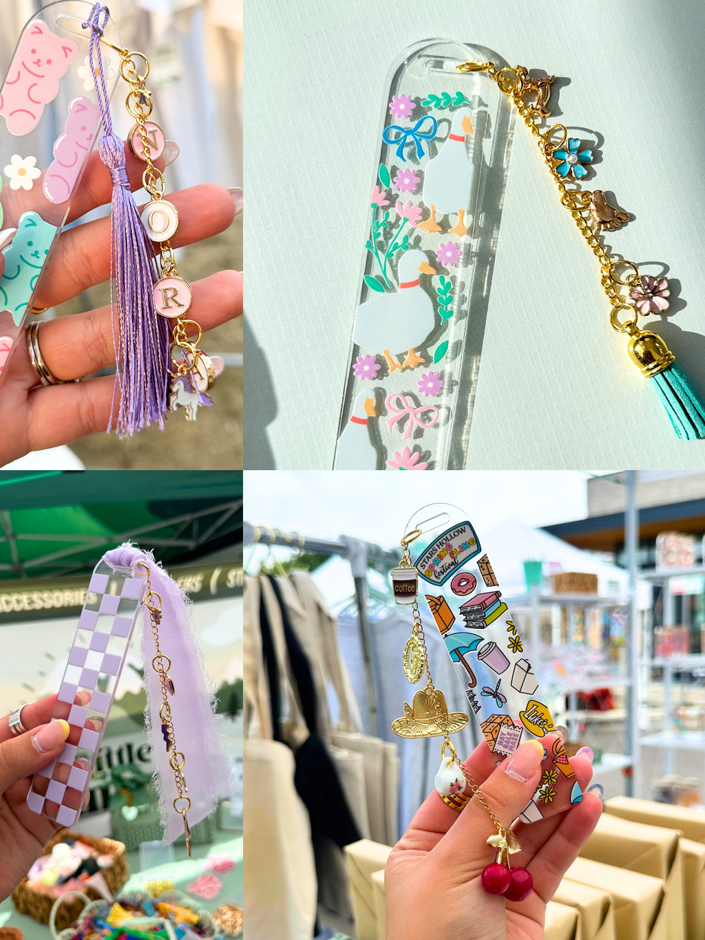 Pink Rainbow Acrylic Bookmark