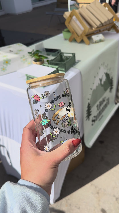 I'm Not in the Mood Cozy Cat Glass Cup