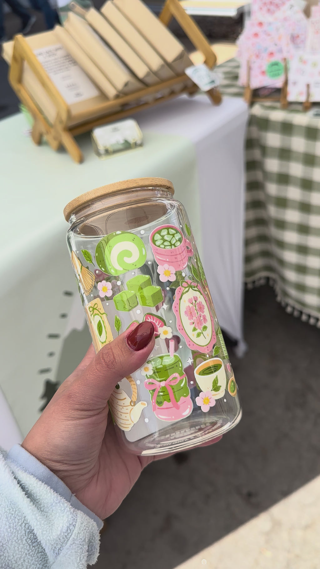 Matcha Girl Glass Cup