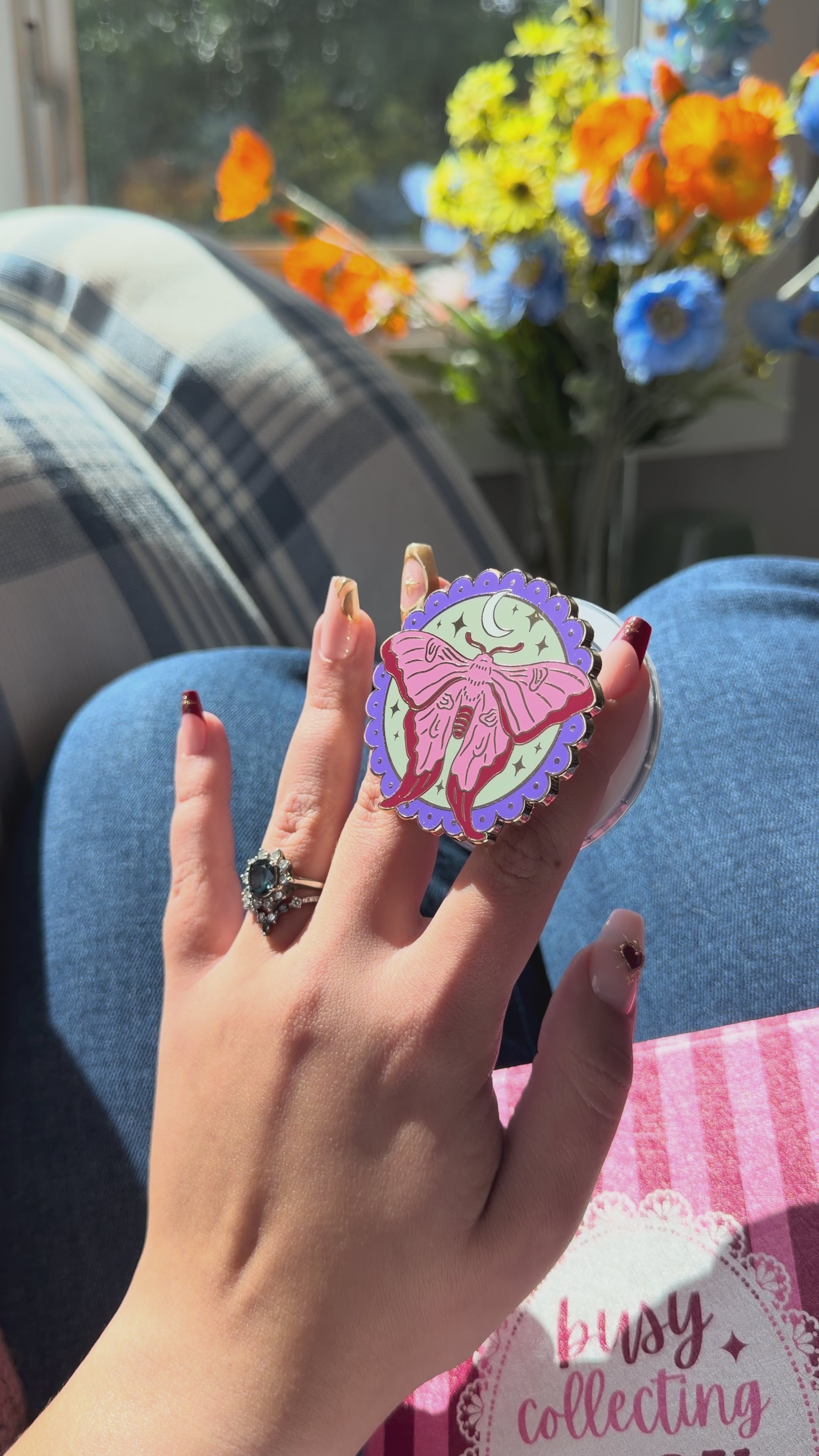 Lunar Moth Magnetic E-reader/ Phone Grip