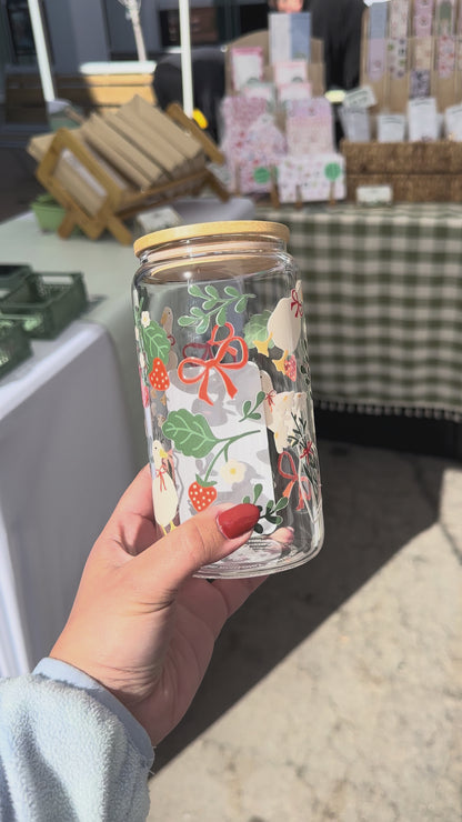 Spring Goose Vibes Glass Cup